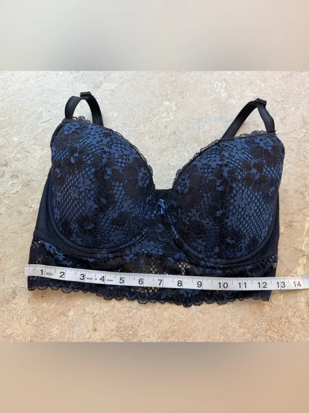 Adore Me Blue & Black Pacchi Contour Bra, Size 34G